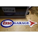 Cast iron Esso garage sign, W: 50 cm. UK P&P Group 2 (£24+VAT for the first lot and £5+VAT for