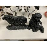 CAST IRON DOOR STOP OF A SHEEP AND A DOG