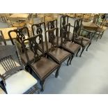 8 EDWARDIAN MAHOGANY CHIPPENDALE CHAIRS