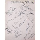 Arsenal Autograph Page 1931/32