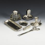 7-teiliges Jugendstil-Schreibtischset.