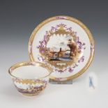 Barockes Koppchen mit Kauffahrteimalerei. Meissen.