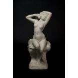 CHARPENTIER, Félix (1858 Bollène - 1924). Große signierte Marmorfigur: L'éveil - Das Erwachen.