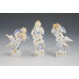 3 Miniatur-Engel. Meissen.