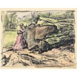SLEVOGT, Max (1868 Landshut - 1932 Leinsweiler). Szene mit junger Frau und Schwert.
