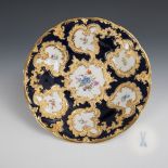 Prunkschale mit Kobaltfond. Meissen.