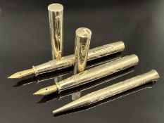 Scheaffer Schreibgeräte in 18 K Weißgold: 2 Füller und ein Drehbleistift wohl um 1935