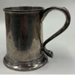 NEWCASTLE: A large 18th Century Provincial silver pint mug.