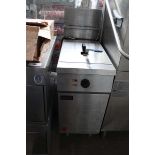 +VAT 40cm gas Falcon single tank fryer with basket with pumped filtration