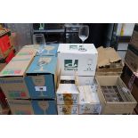 +VAT Table top of glassware to include four boxes of Arcoroc Elegance, three boxes of Elgin