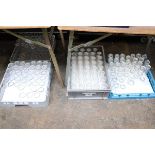 +VAT A plastic tray and three dishwasher trays containing glass tumblers and water glasses