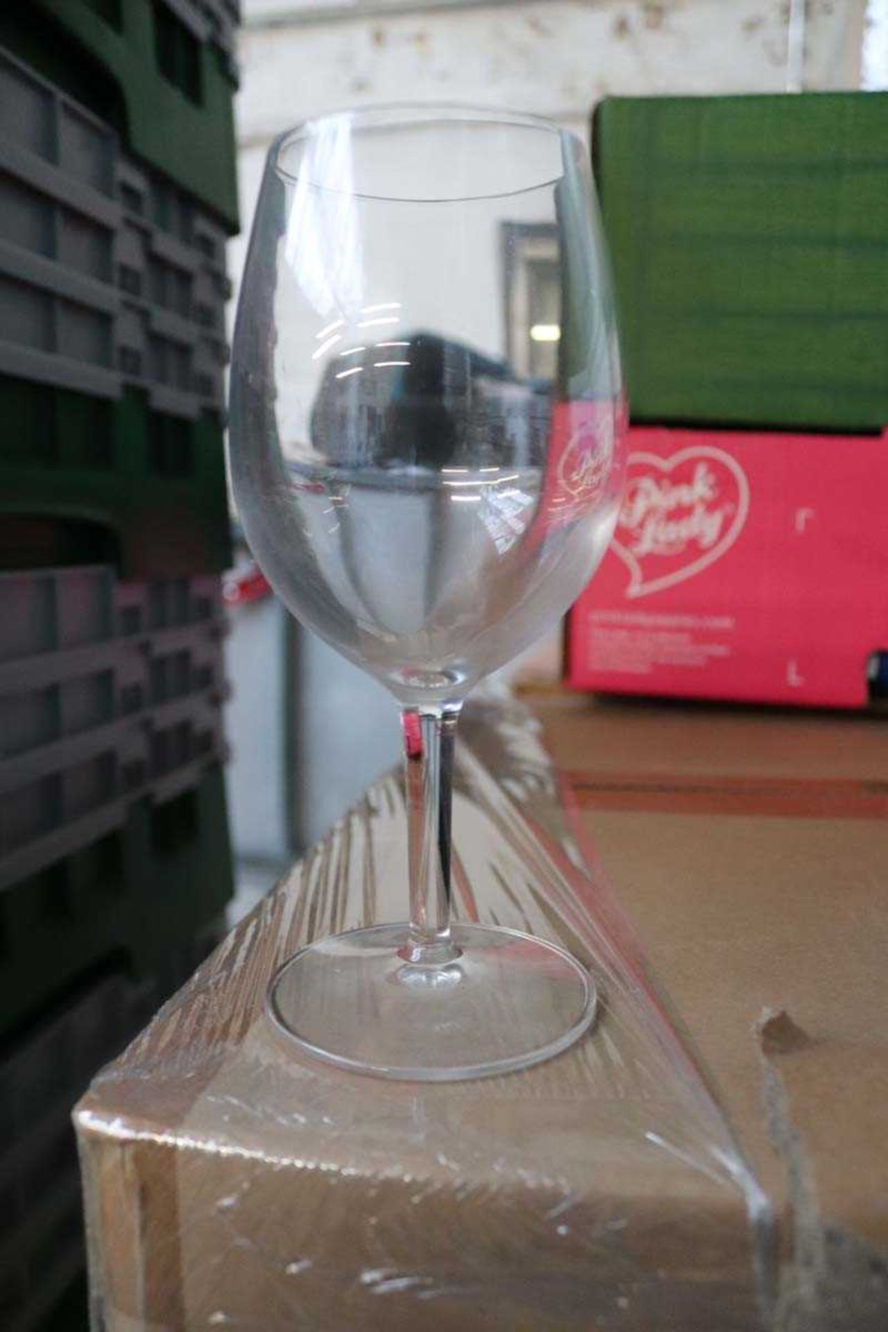 +VAT Eight glass washer trays containing a large quantity of assorted glassware on a four wheeled - Image 2 of 2