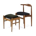 A 1960's Model FH708 beech-framed chair and stool designed by Hans J Wegner (Danish, 1914-2007) *