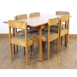 In the manner of Vico Magistretti (Italian, 1920-2006), a beech and laminate dining table together