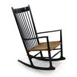 (G) Hans J Wegner (Danish, 1914-2007) for F.D.B. Mobler, a Model J16 rocking chair with ebonised