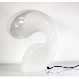 An Italian 'Ghost' lamp, the Murano white glass body with a translucent segment above the curve,