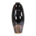 David Leach (1911-2005), a tall stoneware vase or pot, tenmoku glaze, impressed potter's seal to the