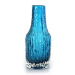Geoffrey Baxter (1922-1995) for Whitefriars, a Textured Range 'Bottle' vase in kingfisher blue, h.