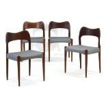 Arne Hovmand-Olsen (Danish, 1918-1989) for Mogens Kold, a set of four 1960's teak framed dining