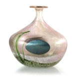 Norman Stuart Clark (b. 1946), a lustre glass vase with underwater decoration, signed, h. 14 cm