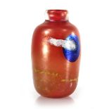 Norman Stuart Clark (b. 1946), a 1994 lustre glass vase with a cloud and moon on a rouge ground,
