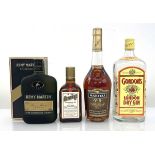 4 bottles, 1x Gordon's Special London Dry Imported Gin 47.3% 1 litre, 1x Remy Martin VSOP Fine