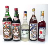 8 bottles & miniatures, 2x Campari Aperitif 25% 70cl/1 litre, 1x Campari Cordial Liqueur 36% 75cl,
