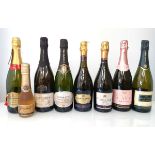 7 various bottles & mini Sparkling wines, 1x Marques de Monistrol 2001 Vintage Cava, 1x M&S Rosado