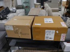 Boxed Mozart by Där Lighting 2LT wall bracket light fixture with Libra brown glass finish light,