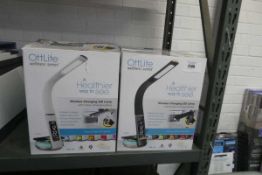 +VAT 6 boxed LED OttLite wireless charging desk lamps