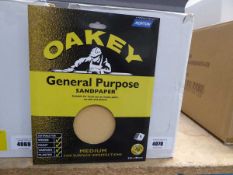+VAT Oakey 5 pack general purpose sandpaper sheets, medium 70 grade, 2 boxes of 30 (60 in total)