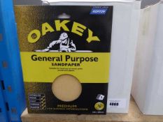 +VAT Oakey 5 pack general purpose sandpaper sheets, medium 70 grade, 2 boxes of 30 (60 in total)
