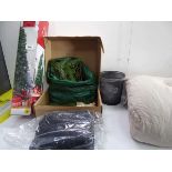 +VAT 6ft Artificial Christmas Tree, Wreath making kit, waste bins, Bolster cushion, etc