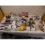 +VAT Selection of mixed household items, electrics and plumbing to include power sockets, radiator