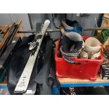 Pair of Blizzard 150 skis plus two pairs of ski boots