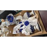 Box containing glass ornaments and fruit bowls `