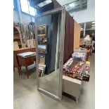 +VAT (1) Rectangular bevelled mirror in silver painted frame