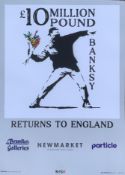 Banksy £10 Million Love Is In The Air Poster Newmarket Only Here A Few Weeks Rare Free Post In UK