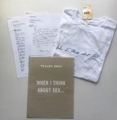 Tracy Emin (b1963)‘When I Think About Sex’ White Cube Exhibition T-Shirt and Catalogue, Signed, 2...
