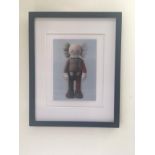 Kaws (b.1974) Import, 3D Lenticular Image Flayed Companion In Brown, Exhibition At NGV, Framed, 2...