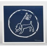 Yoshitomo Nara (b 1959) Peace Dog (Blue) Silk Screen Printed On Cotton, Framed, 2020