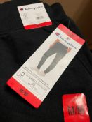 10 x Champion Black Joggers – Fleece Lined Sweatpants - New - RRP £480.00