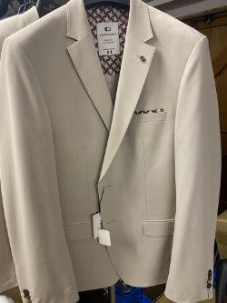 Giordano Tailored Fit Men’s Jacket UK 38 Chest Cream With Gorgeous Patterned Lining