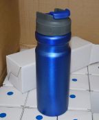 9 x Santana Water Bottles With Drinking Screwcap Lids - Colour: Blue / Grey - New Boxed Stock