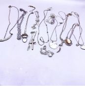 Job Lot Sterling Silver Pendant Necklaces X Bracelets 198gm
