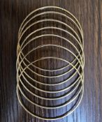 Set of 7 Yellow Metal Bangles – Stylish Everyday Wear