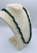 Stunning Vintage Malachite Chip Beaded Necklace L74cm W125g