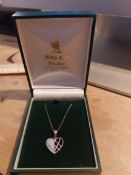 Pretty Silver Heart Pendant and Chain