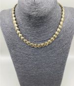 Vintage Fancy Link Gold Vermile On 925 Silver Necklace 40cm 28.50gm