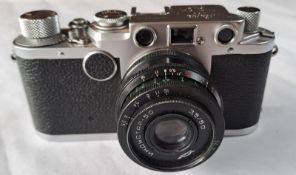 Vintage Leica IIf Rangefinder Camera c1950s With Two Lenses, Filters, Case, Etc.